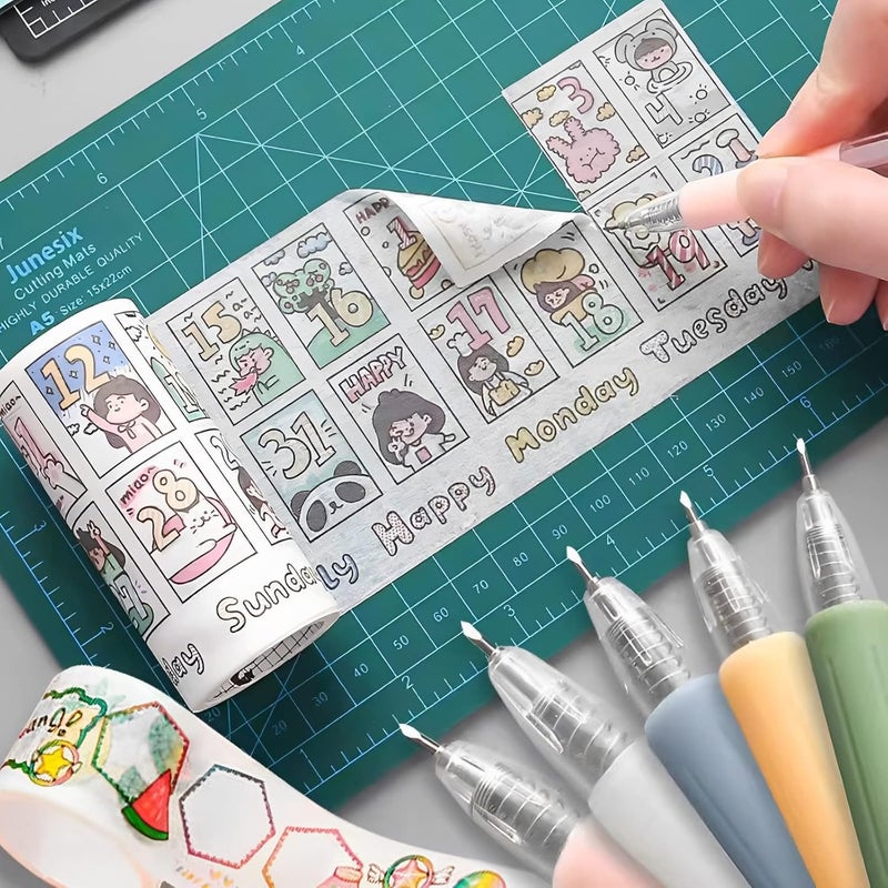 Cualfec 4 Pcs Craft Knife Exacto Knife Paper Cutter Pen Craft Cutting Tools Pen Knife Fine Art Utility Carving Tools Paper Roll Cutter For Diy Scrapbooking And Paper Crafting - Image 4